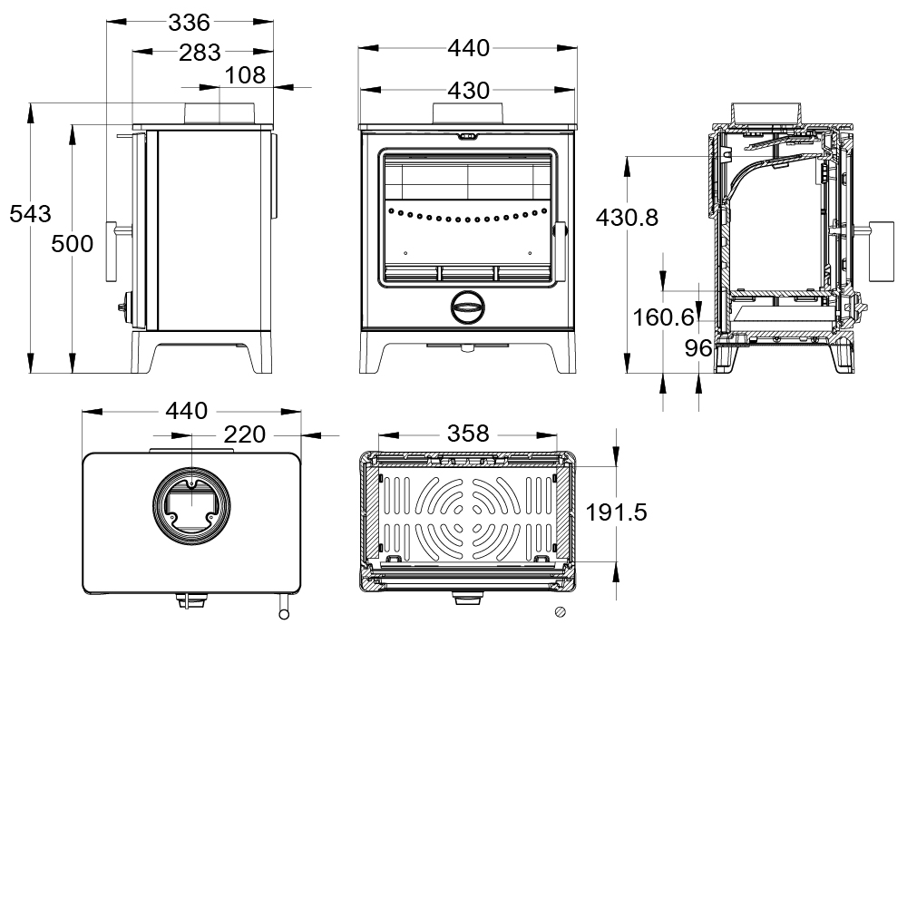 MI Derwent 5 kW Multifuel Cast Iron Stove - Image 5